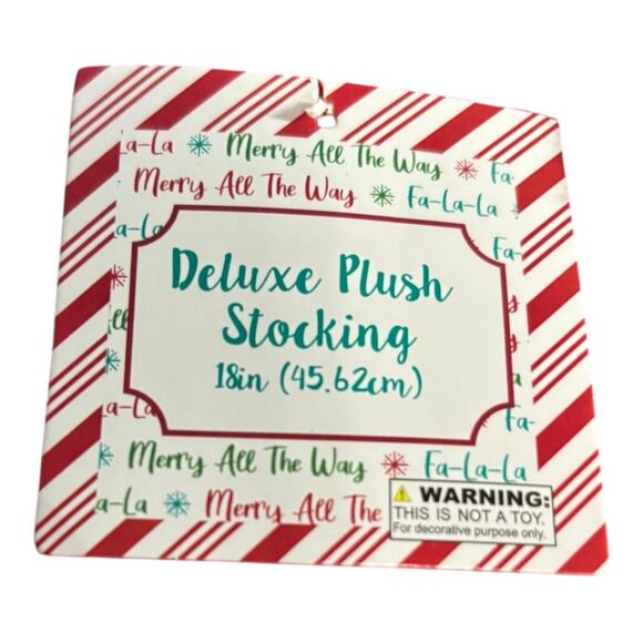 Deluxe Plush Red Stocking Christmas 18in NEW - Picture 2 of 3